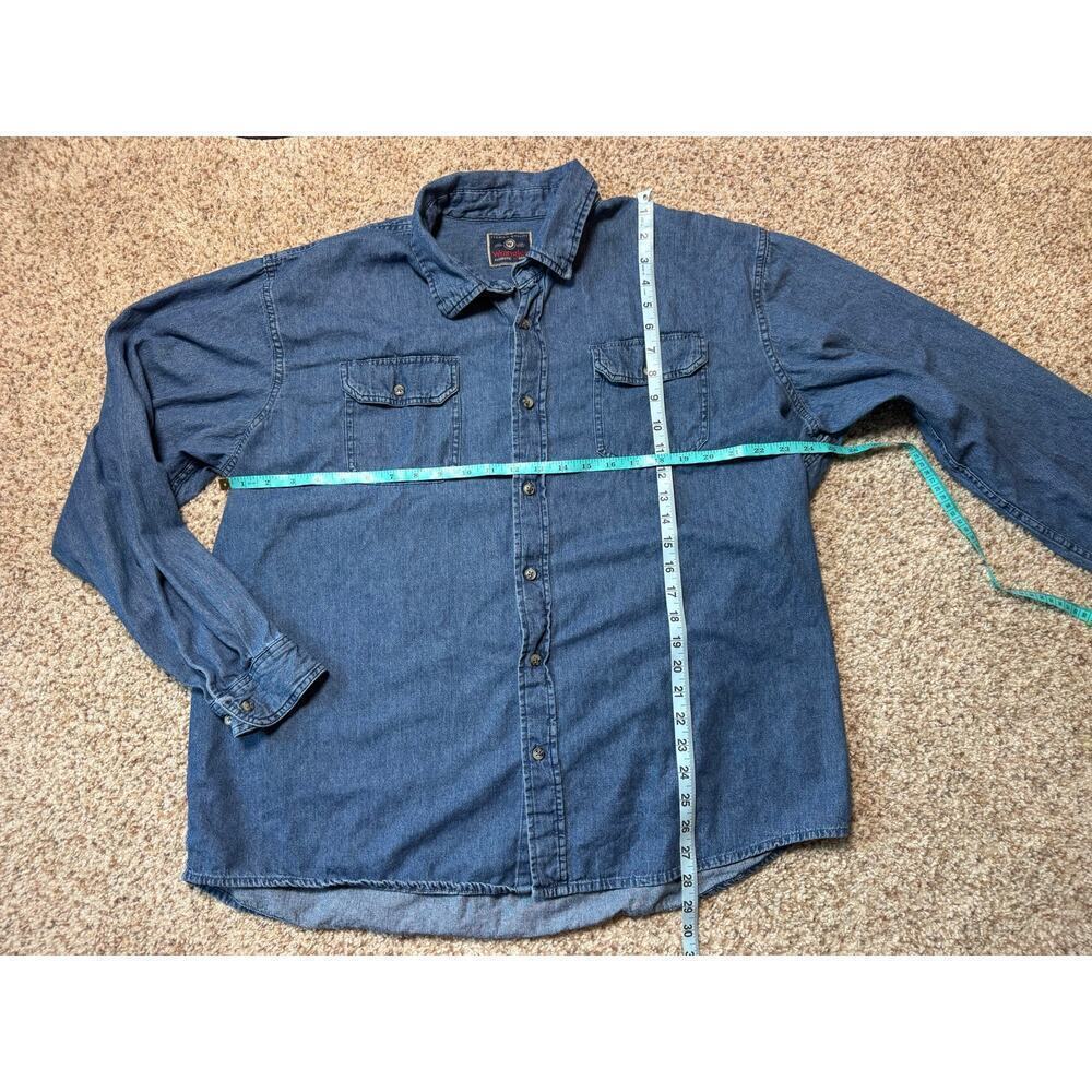 WRANGLER long sleeve Denim Button up Shirt, Men's Size XXL, Vintage 90's - Picture 4 of 11